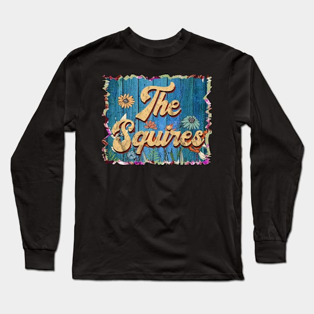 Vintage Squires Name Flowers Limited Edition Classic Styles Long Sleeve T-Shirt by BilodeauBlue